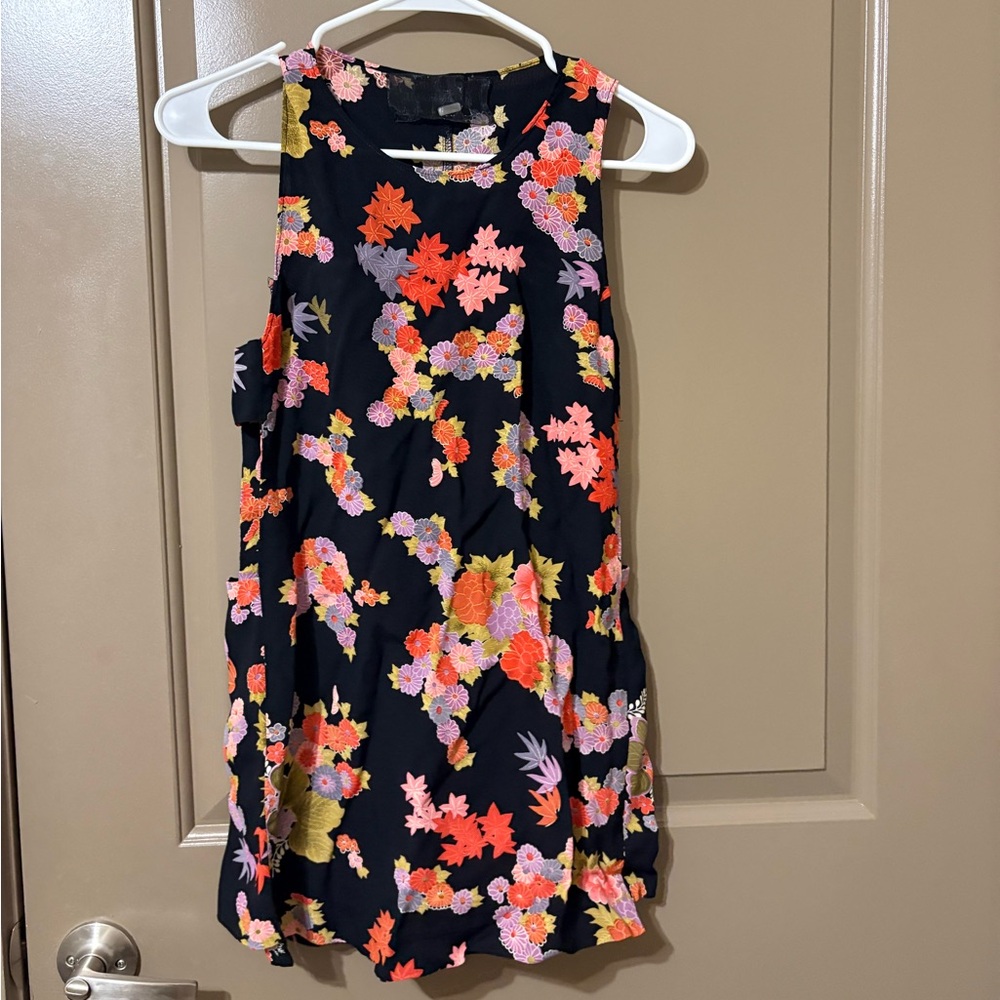 Reformation XS/S Kimono-Inspired Japanese Floral Mini Dress Side Cutout Retro